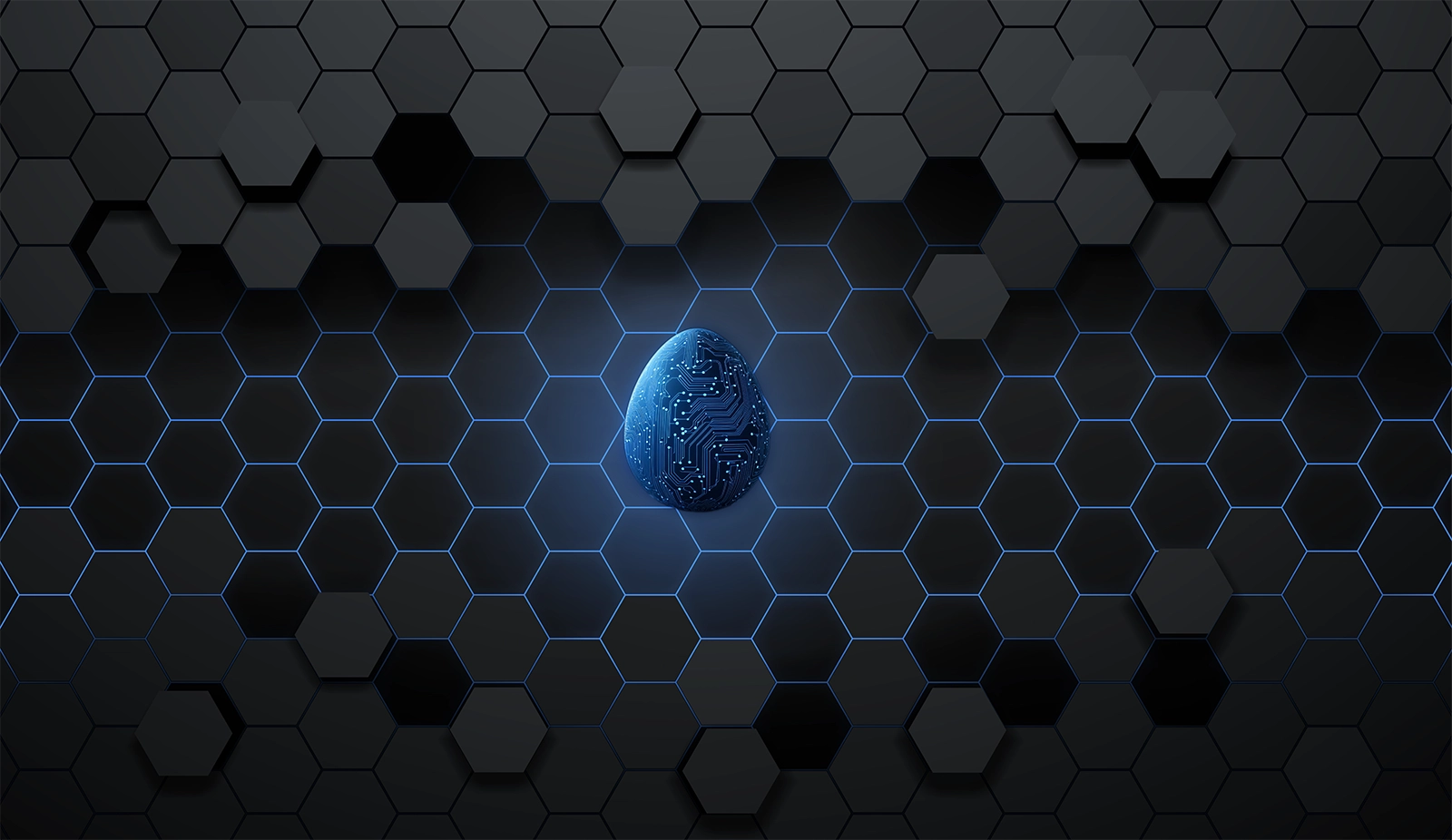 Selfhood core — a glowing blue egg